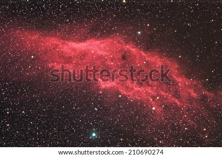Beautiful Night Sky and Deep sky Object,NGC1499 The California Nebula  in the constellation of Perseus.