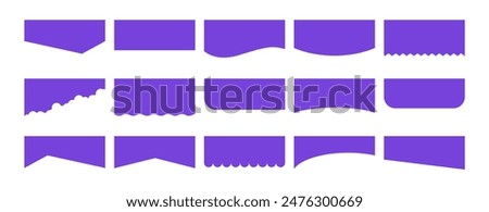 Separator Header for web page design. Flat Vector illustration. Set of Template with different Shapes. Banners or Posters. Website border concept.