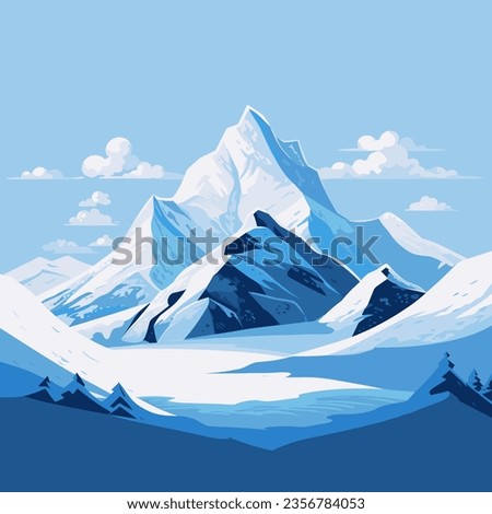 alpine mountain in the winter covering with snow