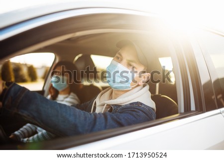 Similar – Image, Stock Photo Masks in the car ffp2