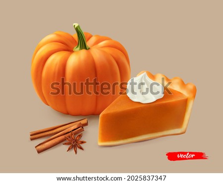 Similar – Image, Stock Photo Slice of pumpkin pie on a dish