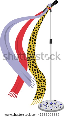 MICROPHONE STAND WITH SCARF VECTOR