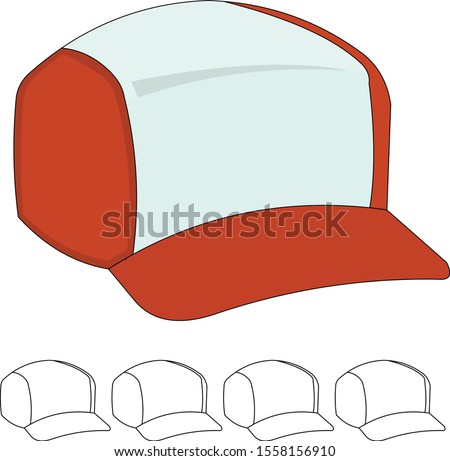 vector drawing of red cap