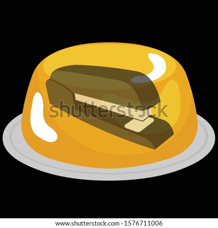 yellow gelatin with a stapler inside. Stapler in Jello The Office Jello