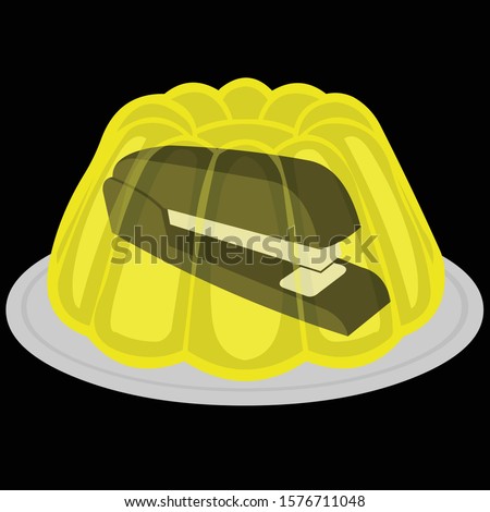 yellow gelatin with a stapler inside. Stapler in Jello. The Office Jello