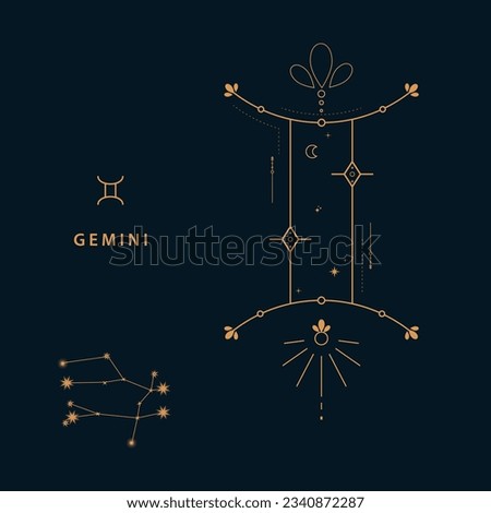 Gemini zodiac illustration simple design