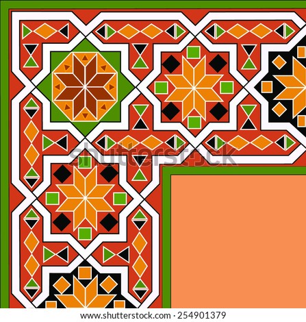 folk decorative arabic,folk texture border,mosaic scheme