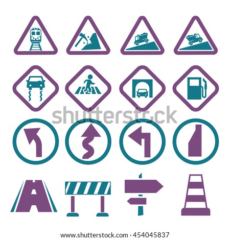 road sign, symbol road icon set