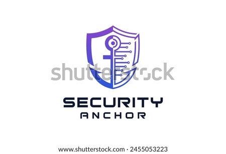 ancor security technology logo design