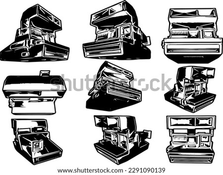 Vintage Polaroid Camera Illustration from Multiple Angles
Rendered Retro Polaroid Camera Vector Art from All Sides
High-Quality Vector Illustration of Classic Polaroid Camera