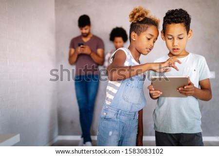 Similar – Image, Stock Photo Children havig fun on the beach at sunset