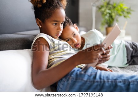 Similar – Image, Stock Photo Children havig fun on the beach at sunset