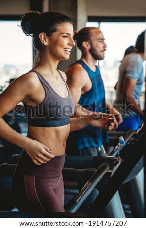 Similar – Image, Stock Photo Young sporty woman running on the beach