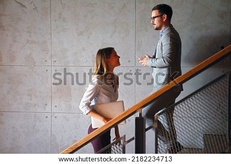 Similar – Image, Stock Photo Man takes the stairs from the park at the TV tower