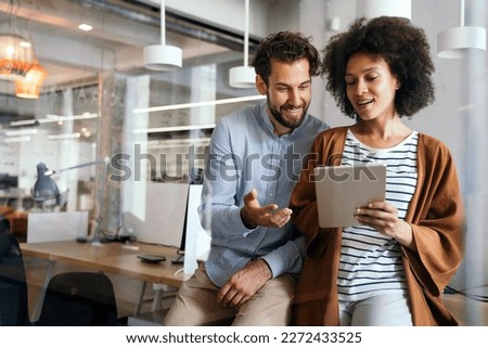 Similar – Image, Stock Photo young man and woman practicing yoga sport at the gym. Healthy lifestyle