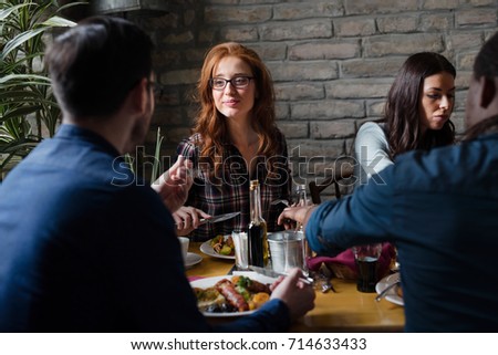Similar – Image, Stock Photo Architect man having breakfast while working at computer in office