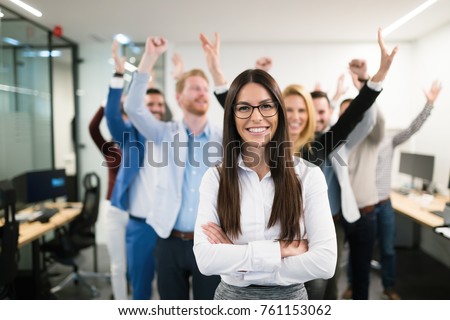 Group of successful business people happy in office Foto d'archivio © 