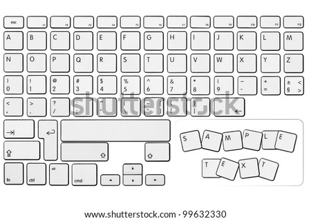 Alphabet, Numbers And Other Keyboard Keys On The White Background Stock ...