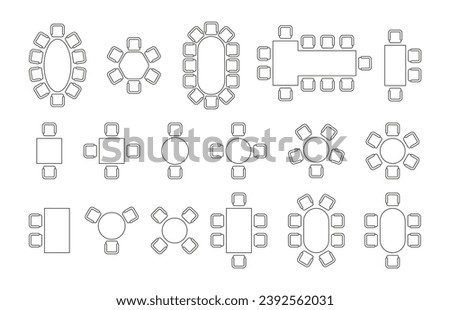 Seats arrangement plan. Floor plan with chairs and tables for conference seminar or wedding party, real estate topology vector concept of arrangement chair blueprint illustration