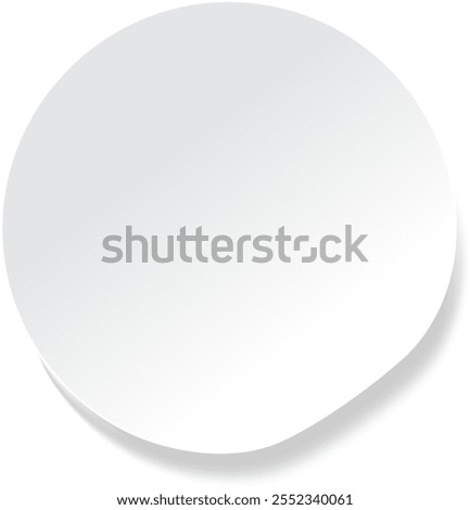 Round white blank sticker with a shadow, perfect for personalizing with your own messages or designs. Ideal for adding a custom touch to any project or promotion