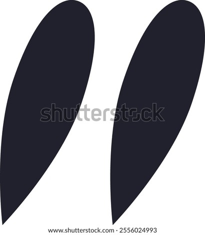 Dark double quotes symbol is representing quoted speech, citation, or a reference to previously stated words in a minimalist and elegant design