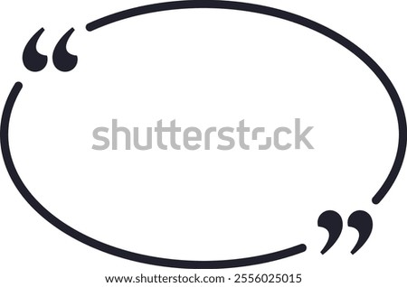 Oval speech bubble with quotation marks is waiting to be filled with inspiring quotes, engaging conversations, or captivating stories, providing a perfect platform for sharing thoughts and ideas