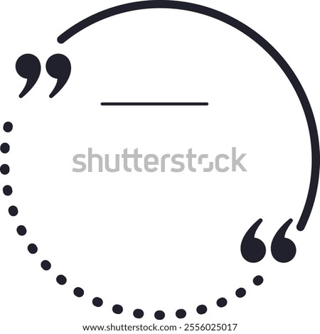 Round dotted line speech bubble is waiting to be filled with inspiring quotes, memorable phrases, or important testimonials, providing ample space for adding text