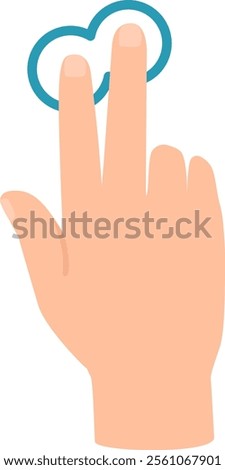 Two fingers pinching outwards on a touchscreen, zooming in on content, demonstrating a common gesture for expanding or enlarging digital elements