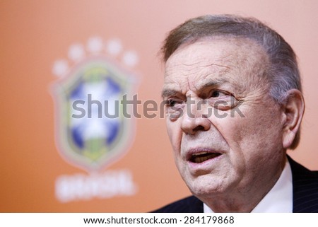 RIO DE JANEIRO, BRAZIL - May 14, 2014 - Jose Maria Marin president of CBF during a press conference at the Hotel Windsor.
