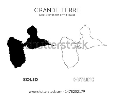 Grande-Terre map. Blank vector map of the Island. Borders of Grande-Terre for your infographic. Vector illustration.