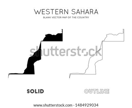 Western Sahara map. Blank vector map of the Country. Borders of Western Sahara for your infographic. Vector illustration.