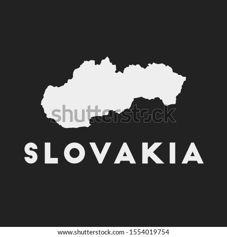 Slovakia icon. Country map on dark background. Stylish Slovakia map with country name. Vector illustration.