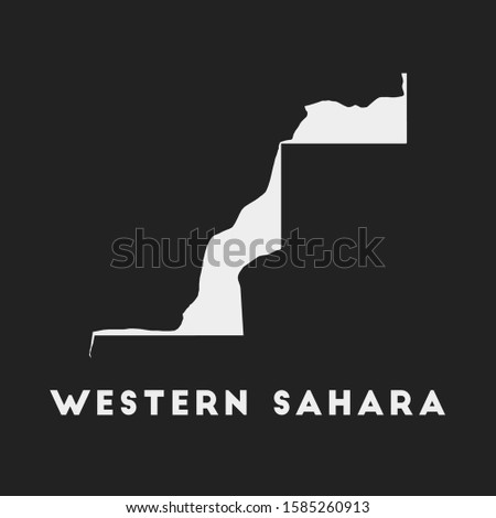 Western Sahara icon. Country map on dark background. Stylish Western Sahara map with country name. Vector illustration.