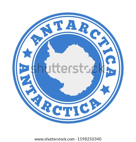 Antarctica sign. Round country logo with flag of Antarctica. Vector illustration.