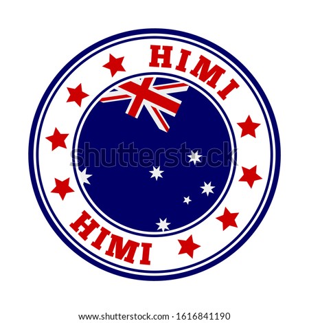 HIMI sign. Round country logo with flag of HIMI. Vector illustration.