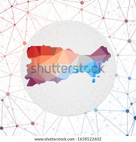Abstract vector map of Capri. Technology in the island geometric style poster. Polygonal Capri map on 3d triangular mesh backgound. EPS10 Vector.