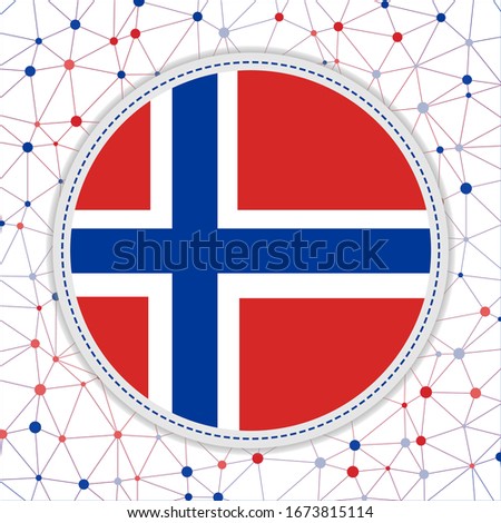 Flag of Svalbard with network background. Svalbard sign. Modern vector illustration.