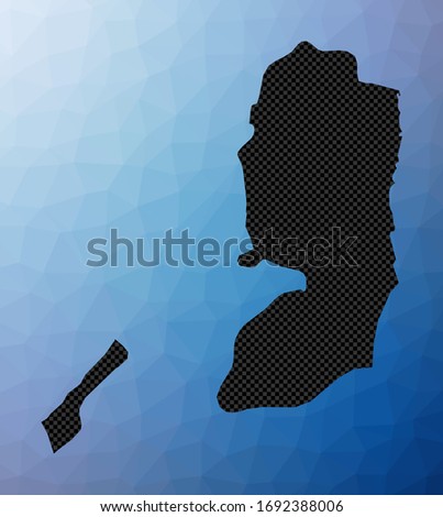 Palestine geometric map. Stencil shape of Palestine in low poly style. Attractive country vector illustration.