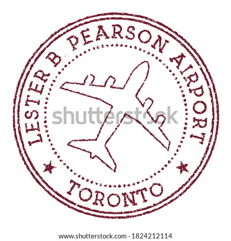 Lester B. Pearson Airport Toronto stamp. Airport of Toronto round logo. Vector illustration.