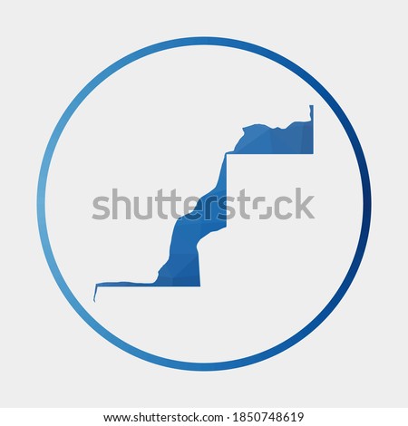 Western Sahara icon. Polygonal map of the country in gradient ring. Round low poly Western Sahara sign. Vector illustration.