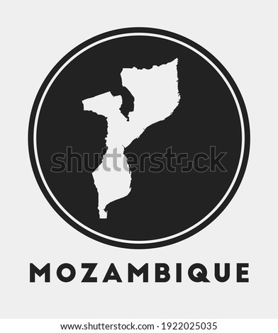 Mozambique icon. Round logo with country map and title. Stylish Mozambique badge with map. Vector illustration.