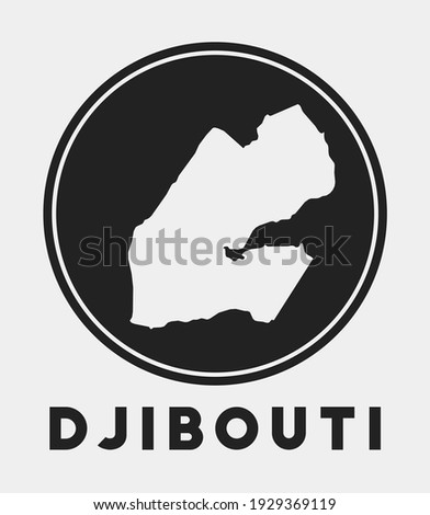 Djibouti icon. Round logo with country map and title. Stylish Djibouti badge with map. Vector illustration.