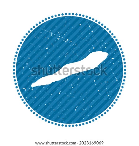 Cayman Brac striped retro travel sticker. Badge with map of island, vector illustration. Can be used as insignia, logotype, label, sticker or badge of the Cayman Brac.