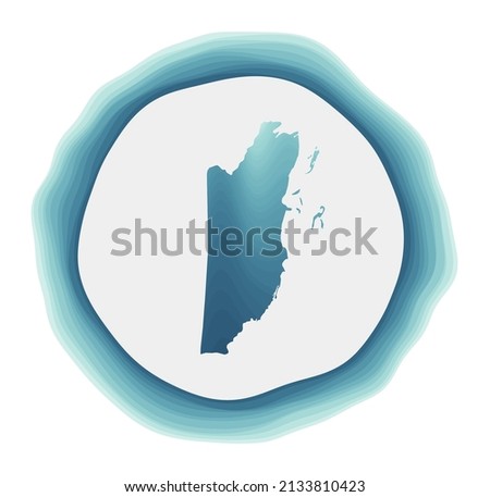 Belize logo. Badge of the country. Layered circular sign around Belize border shape. Attractive vector illustration.