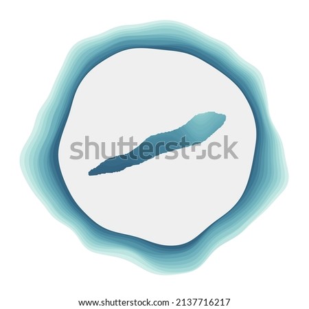 Cayman Brac logo. Badge of the island. Layered circular sign around Cayman Brac border shape. Astonishing vector illustration.