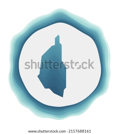 Kapas Island logo. Badge of the island. Layered circular sign around Kapas shape. Artistic vector illustration.