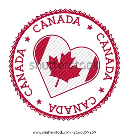 Canada heart badge. Vector logo of Canada artistic Vector illustration.