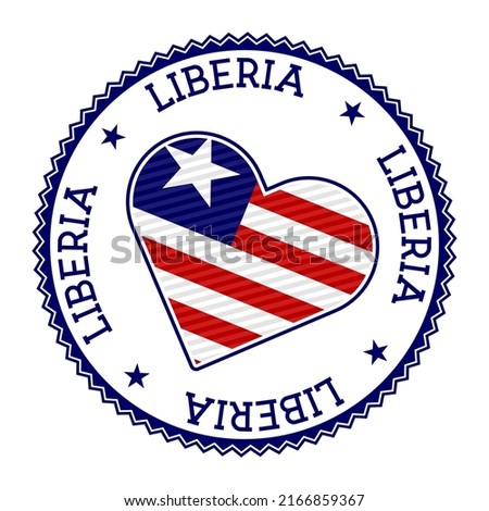 Liberia heart badge. Vector logo of Liberia superb Vector illustration.