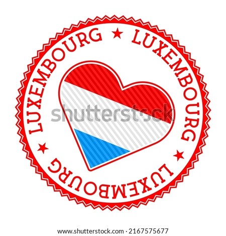 Luxembourg heart badge. Vector logo of Luxembourg artistic Vector illustration.