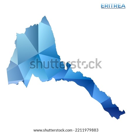 Vector polygonal Eritrea map. Vibrant geometric country in low poly style. Charming illustration for your infographics. Technology, internet, network concept. Stok fotoğraf © 